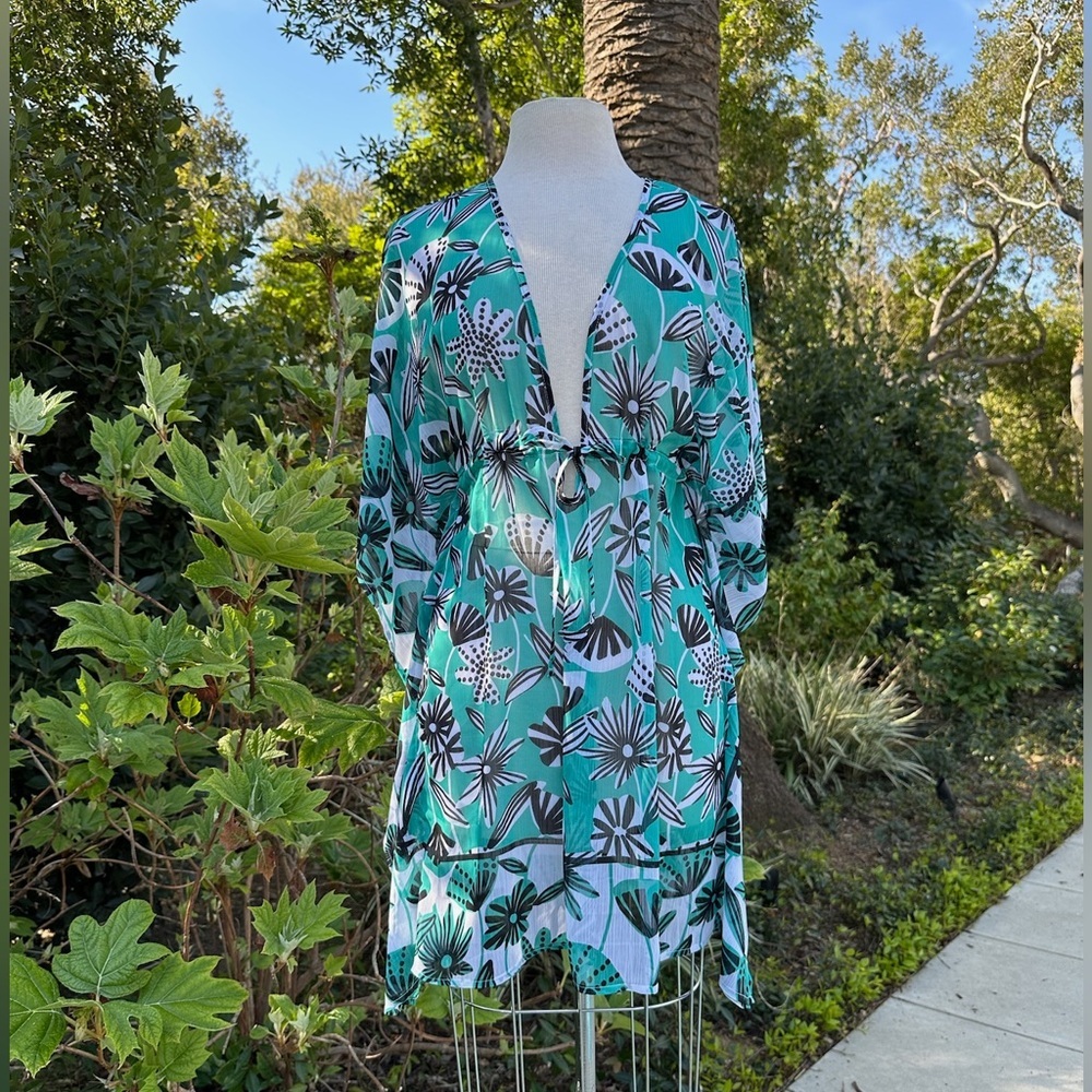 NWT Bleu Rod Beattie "En La Playa" open sleeve coverup - size S